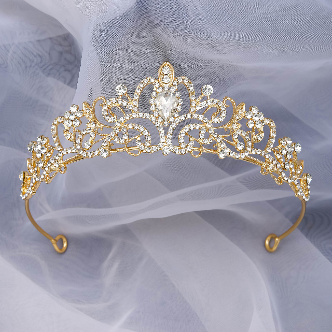 Electroplated Alloy Women's Semicircle Crown With Diamond 7