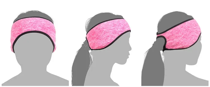 Ponytail Ear Warmer Headband, Fleece Winter Ear Muff Band for Running and Skiing - detail photo 2