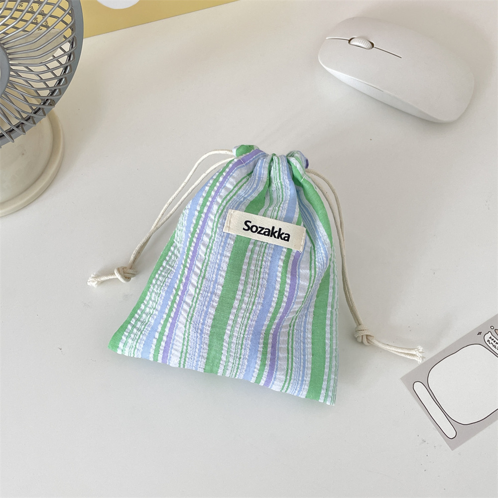 Title 8, Pleated Stripes Drawstring Pull String Buggy Co...