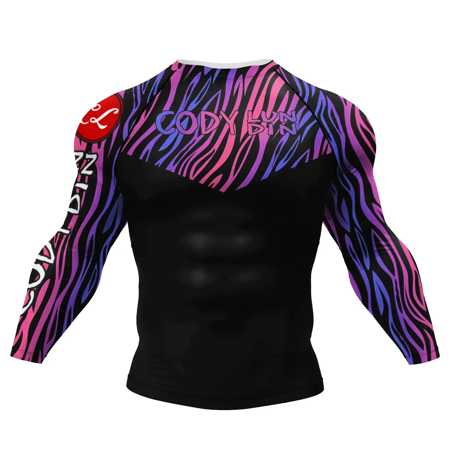Printed Long Sleeve Breathable Sports Fitness Bottoming Shirt Men