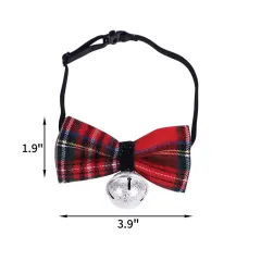 Christmas Triangle Pet Towel Santa Deer Print Dog Scarf Collar Premium Durable Fabric Holiday Decorative Bib For Pets - Red Plaid Bow Tie - View 1