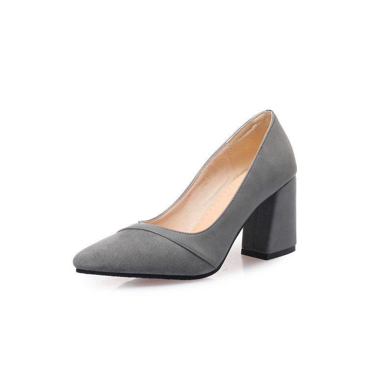Suede Pointed-Toe Chunky Heels, picture 6 of 6
