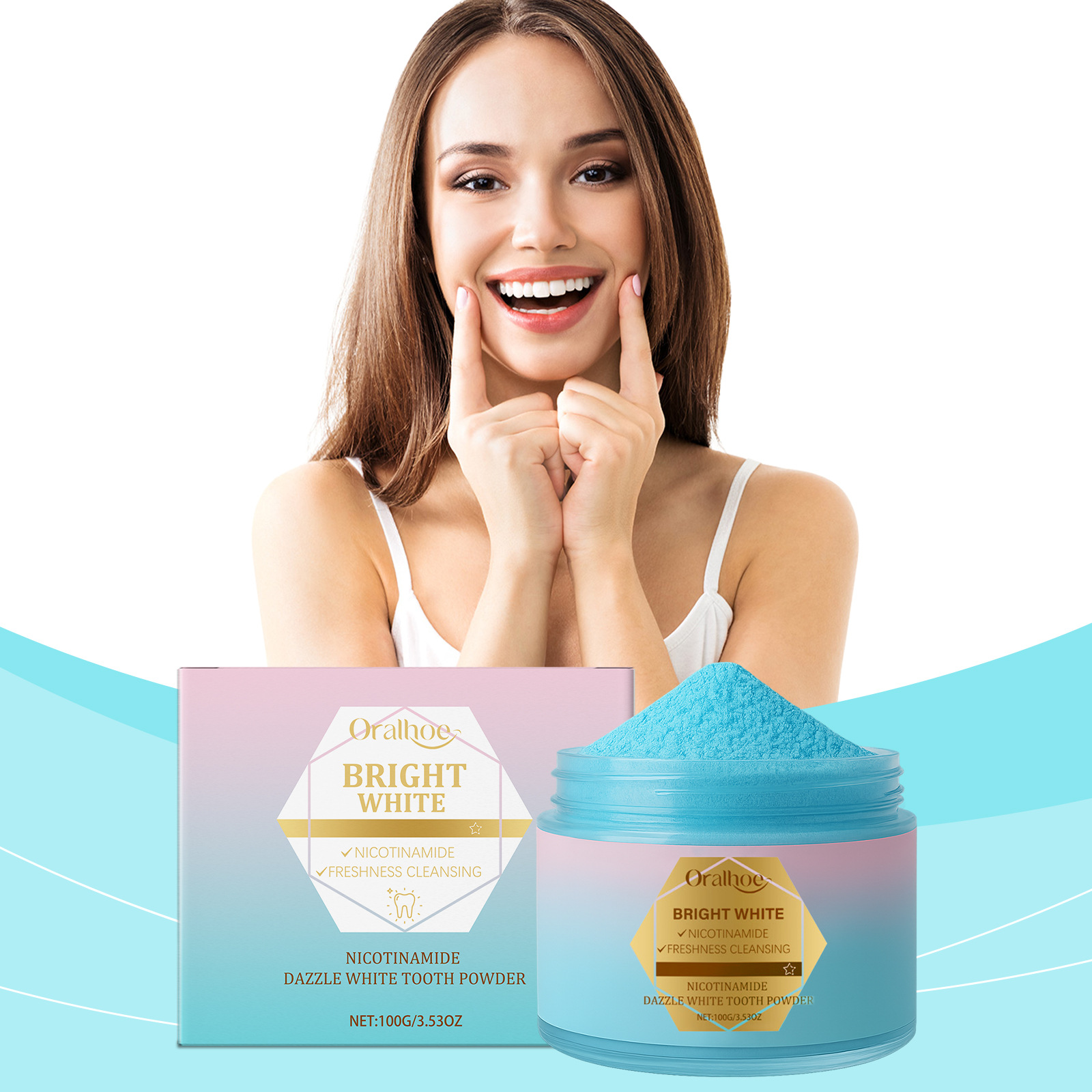 Nicotinamide Dazzle White Tooth Powder