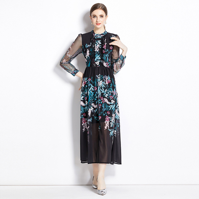 High-Waist Long-Sleeve Dress, picture 4 of 8