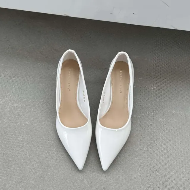 Spring And Autumn Pumps Tight Shallow Mouth All Match Pointed Stiletto Heel White - Shop at LoveMi