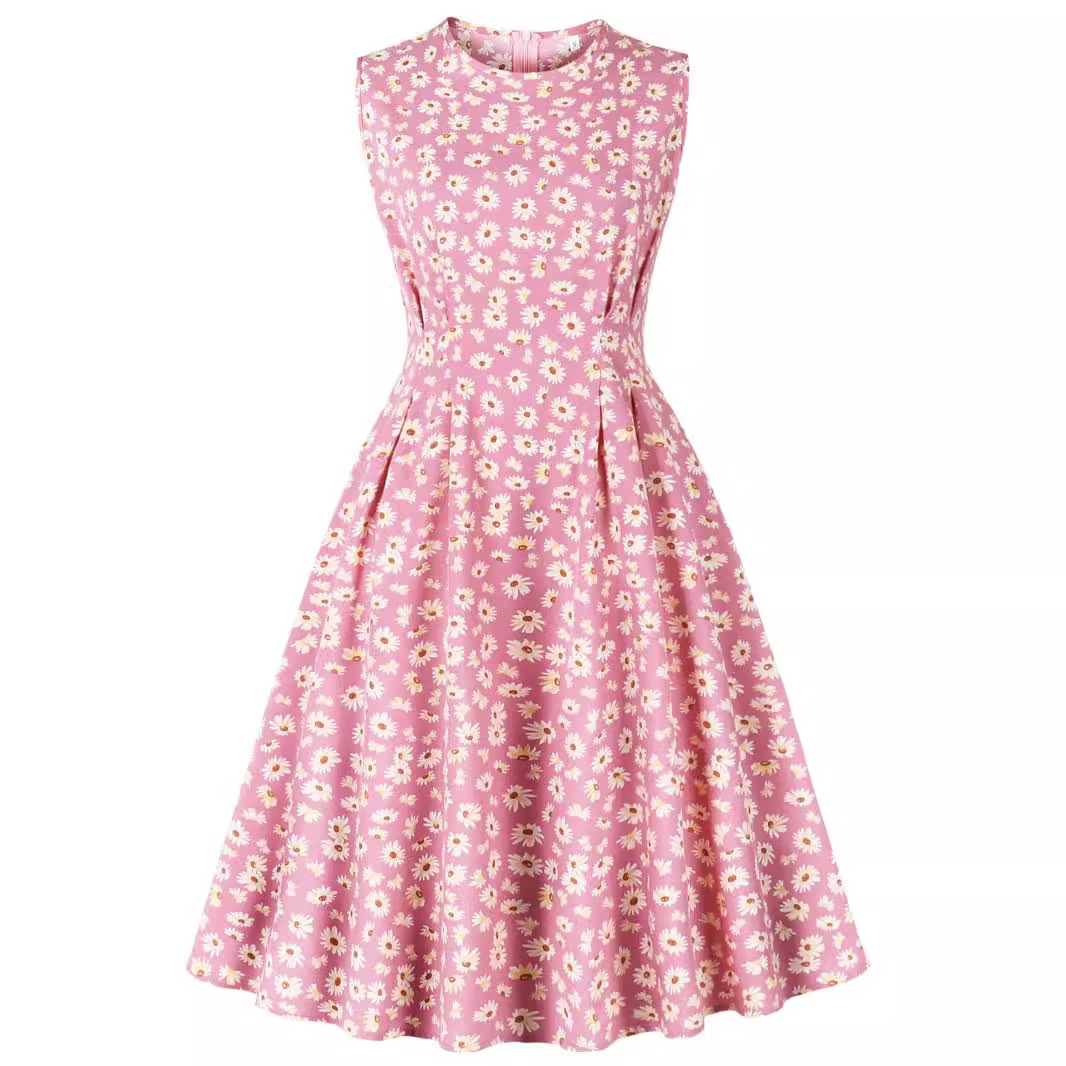 New Women's Sleeveless Printed Dress