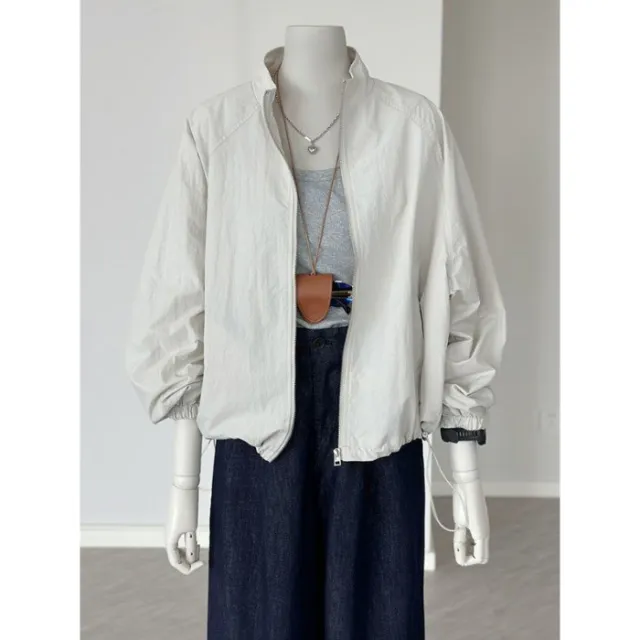 Basic Zippered Sun Protection Short Jacket Long Apricot - Shop at LoveMi