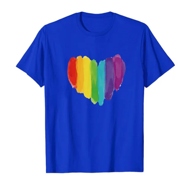 European And American Valentine's Day Love Women's Printed Wear Short Sleeve T shirt Top Blue - Shop at LoveMi