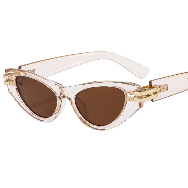 Women's Fashion Sunglasses LH142 Elegant And Generous C5 Champagne Frame Dried - Shop at LoveMi