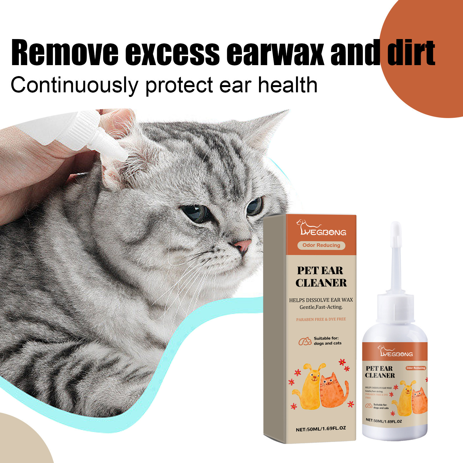 Ear Discomfort Relief Ear Mite And Earwax Cleaner With Deodorizing Drops