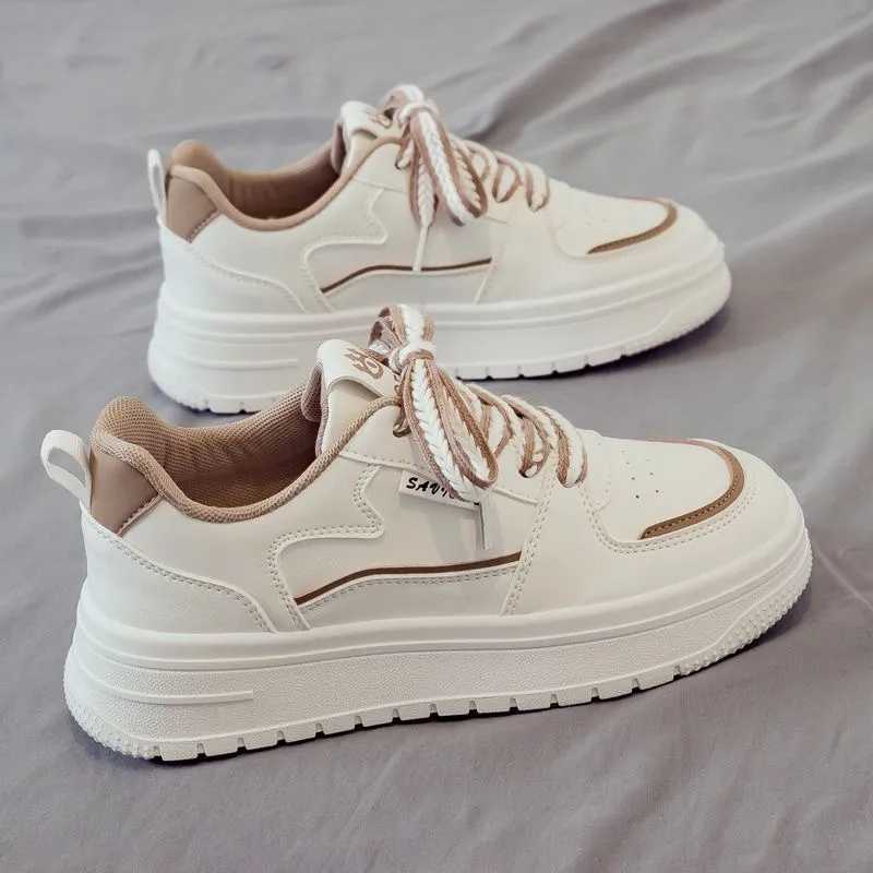 Platform White Shoes Minority All-match Running Leisure Sneakers - White