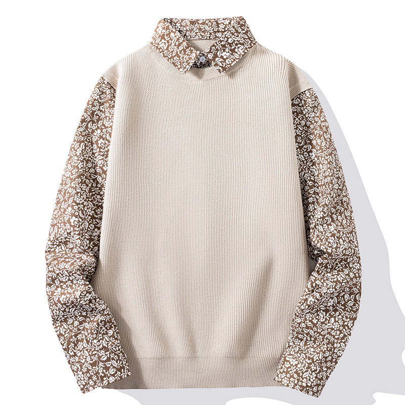 Men's Fashion Casual Shirt Collar Bottoming Sweater