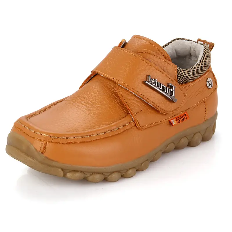 Boys' Genuine Leather Pumps Soft Bottom Middle and Big Children
