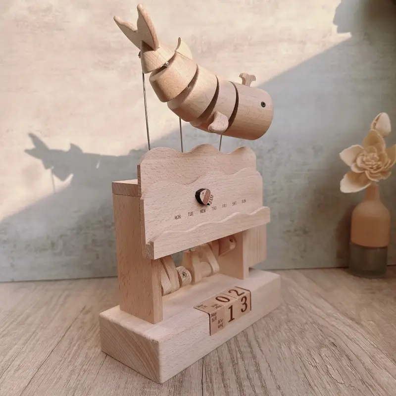 Moving Whale Calendar Music Box Ornament