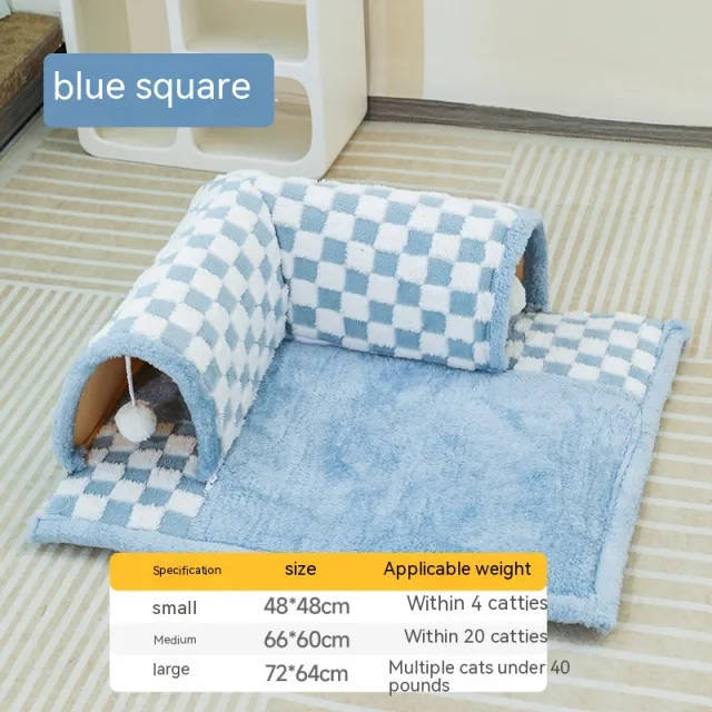 Duokete Cathouse Doghouse Autumn And Winter Warm Tunnel Blue Tunnel - Shop at LoveMi