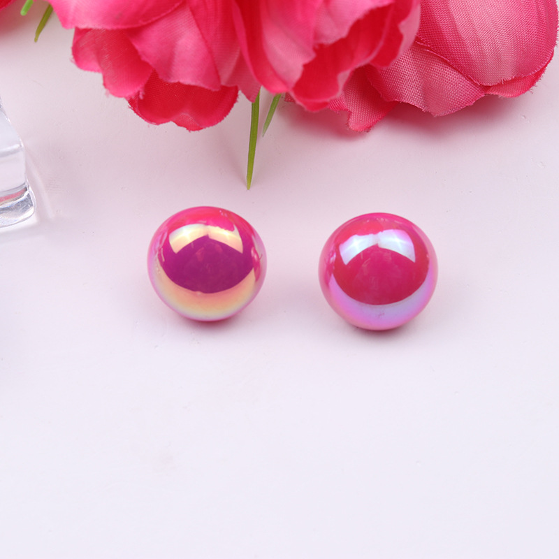 Glossy Candy-colored Round Acrylic Earrings