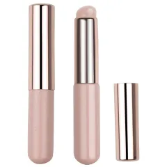 Soft And Portable Round Head Silicone Lip Brush - Pink With Lid - View 1