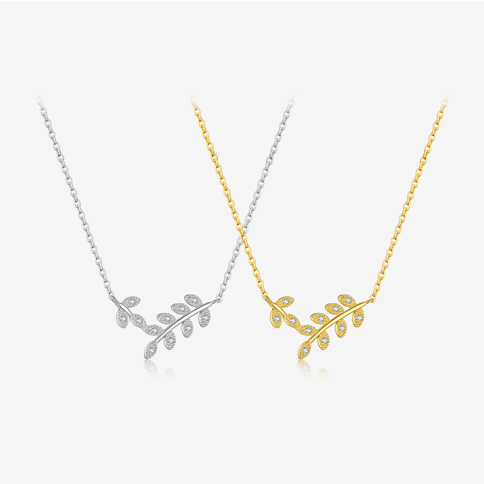 S925 Sterling Silver Leaf Shaped Necklace