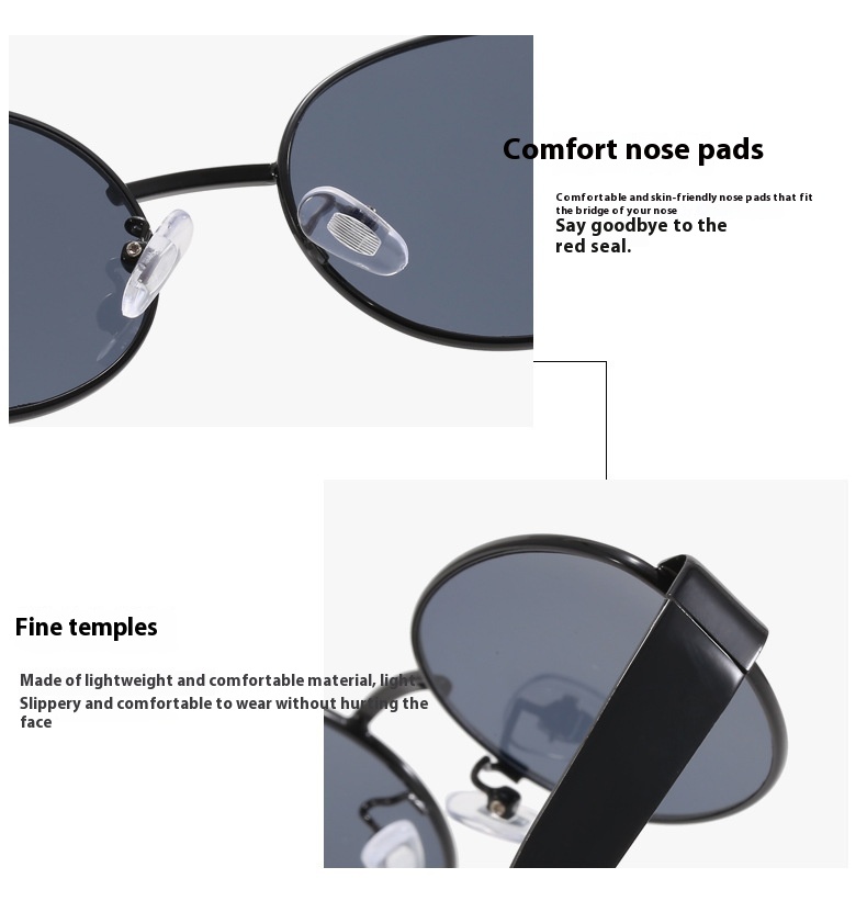 New Oval Sunglasses Metal Fashion