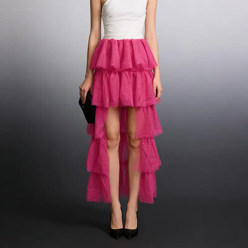 Women's Pastoral Sweet Ruffle Hem Skirt