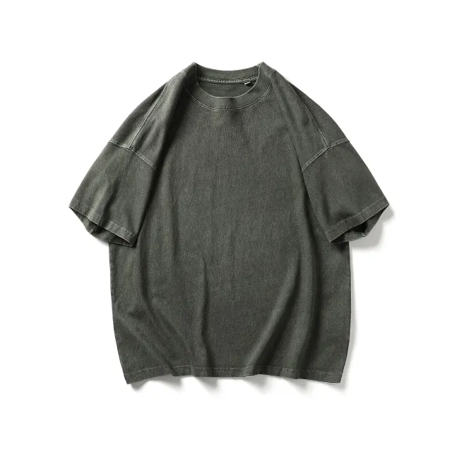 Summer Couple Loose Short Sleeve Solid Color T shirt Green - Shop at LoveMi