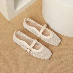 Summer Mesh Shoes Women's Breathable Shoes New Hollow Out Pumps - White - View 1
