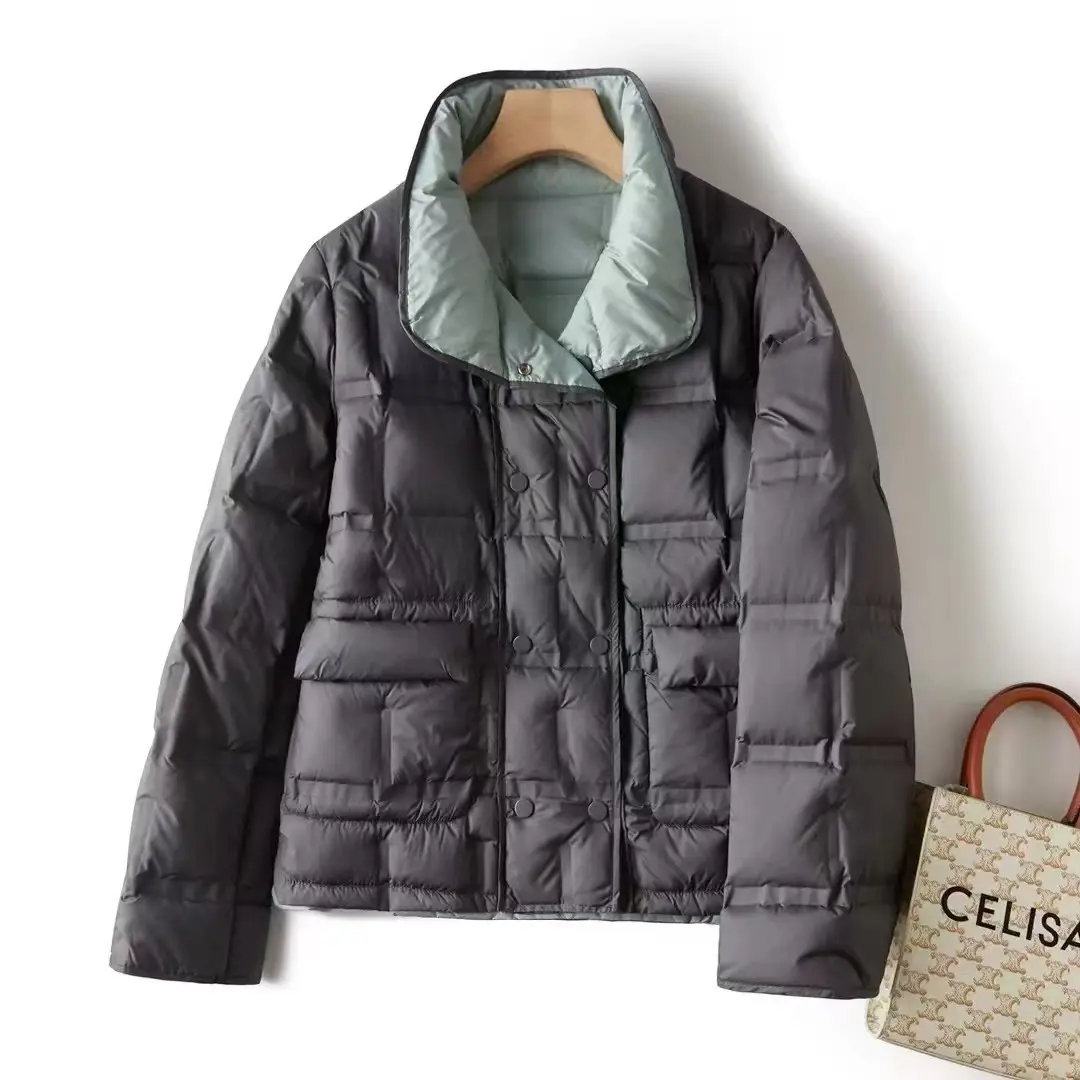 Womens Sophisticated Double-sided Stylish Collar Jacket