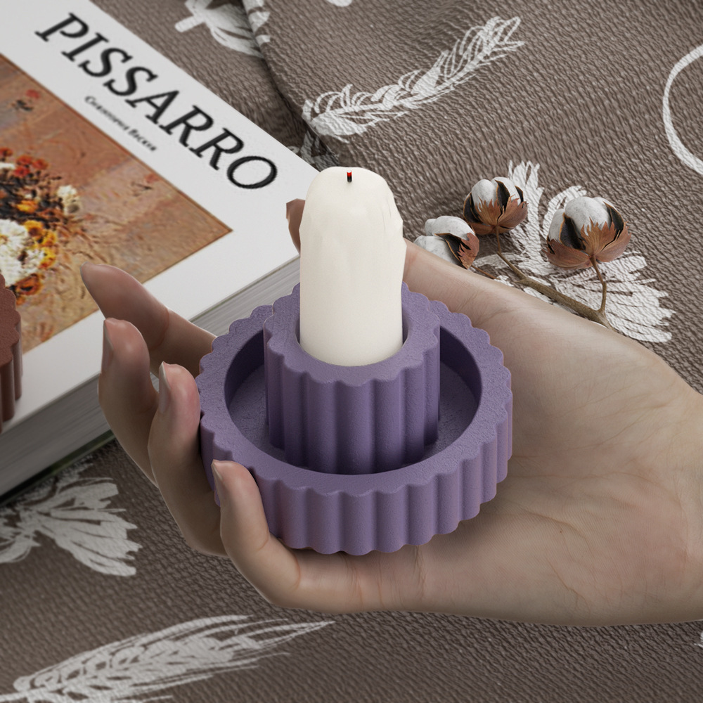 Striped candle holder aroma candle holder silicone mold