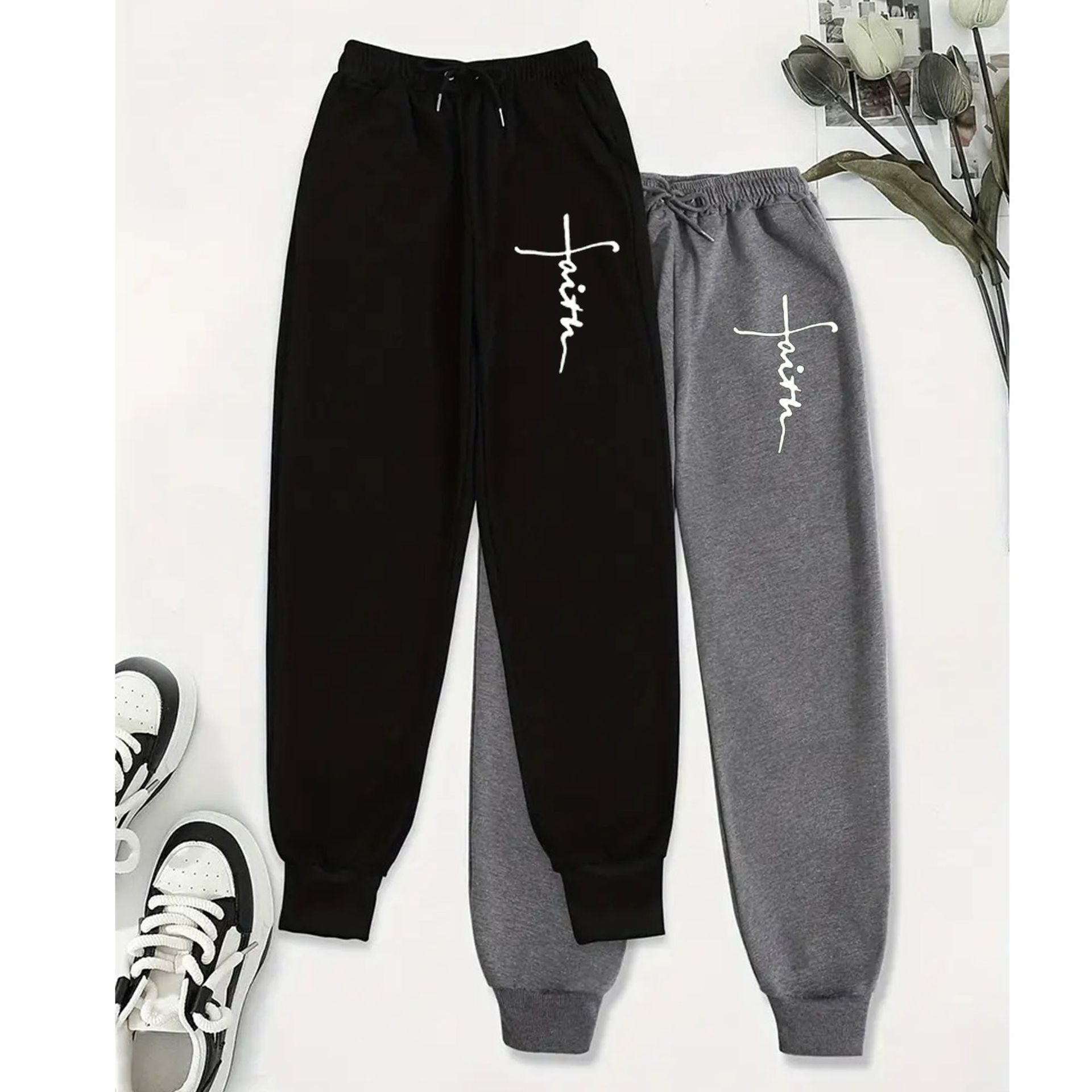 Mens Fleece-Lined Straight-Cut Casual Pants With Slant Pockets