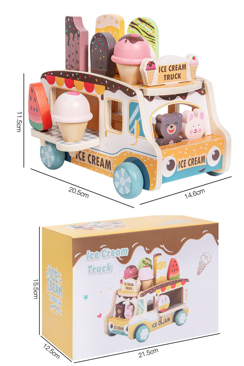 Wooden Ice Cream Model Playset Toy — foto 3