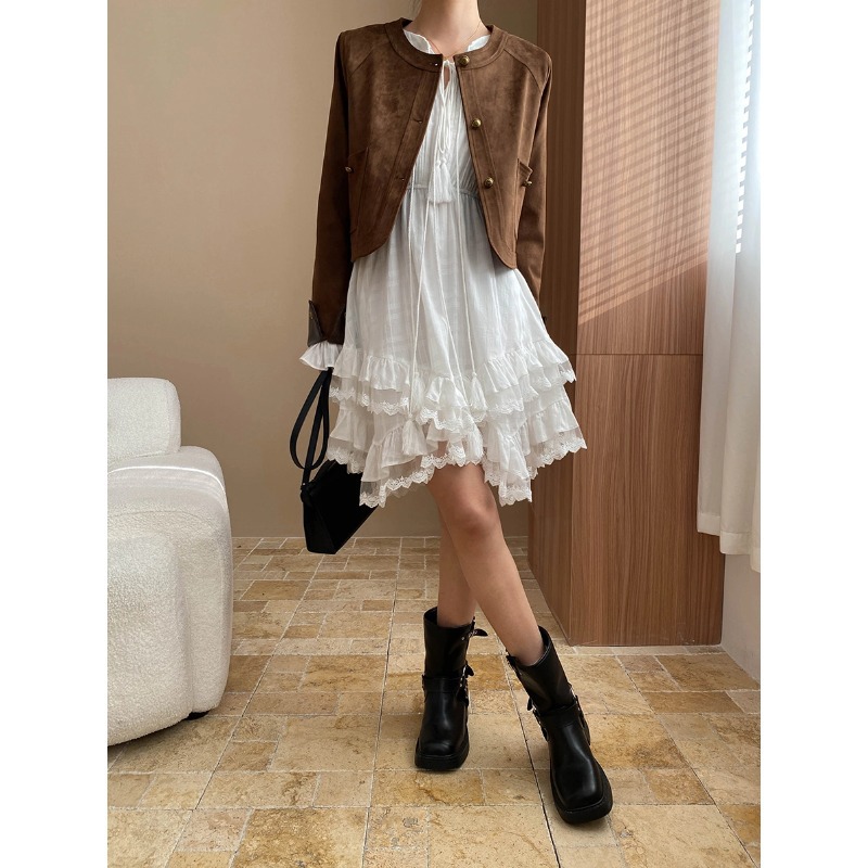 Cinched Patchwork Irregular Layering Dress