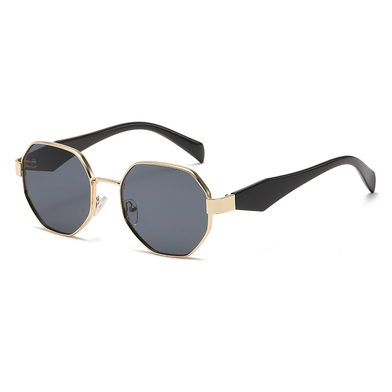 Modern Square Polygon Metal Sunglasses - Image 4