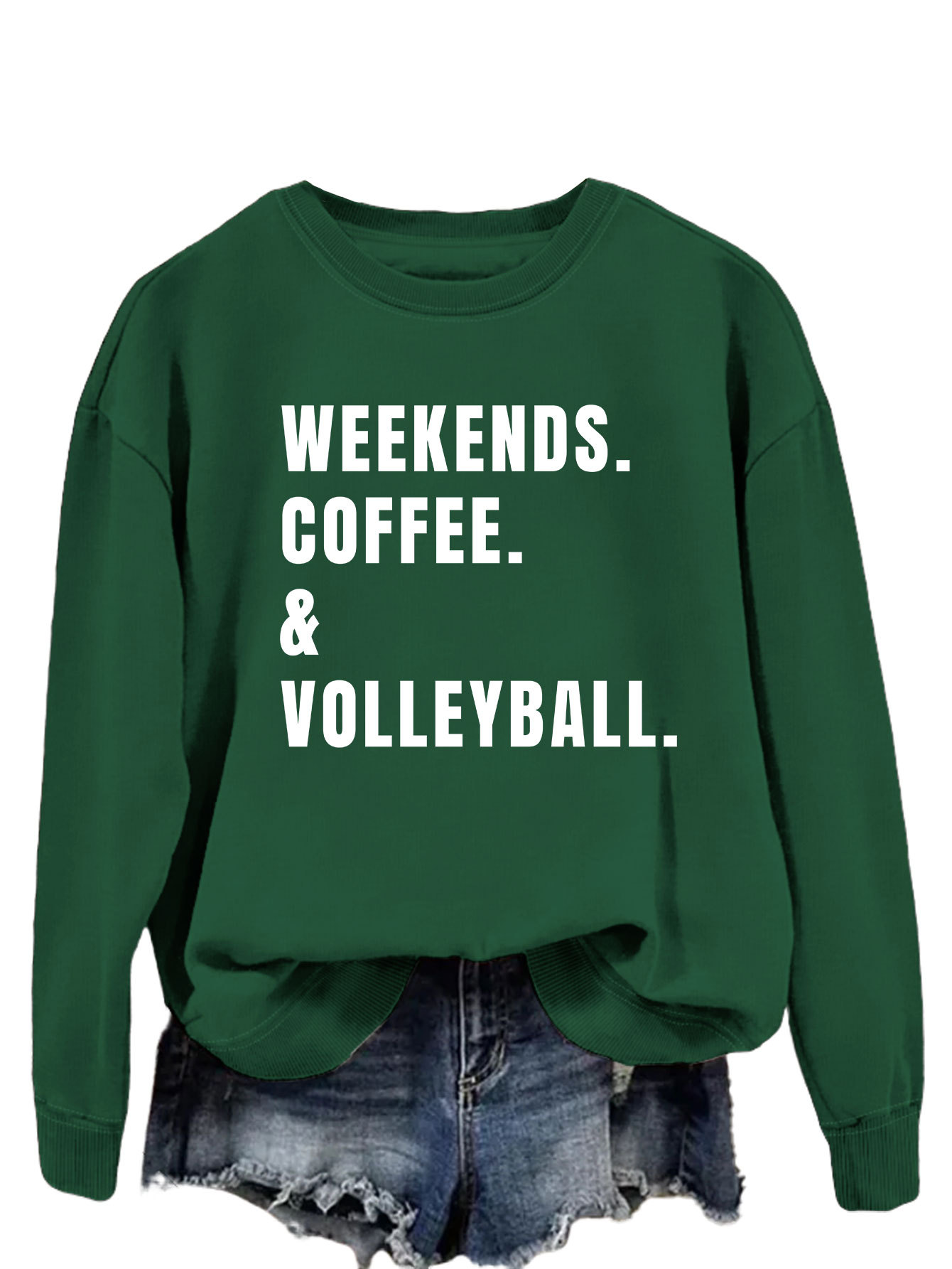 Dark Green White Sweatshirt