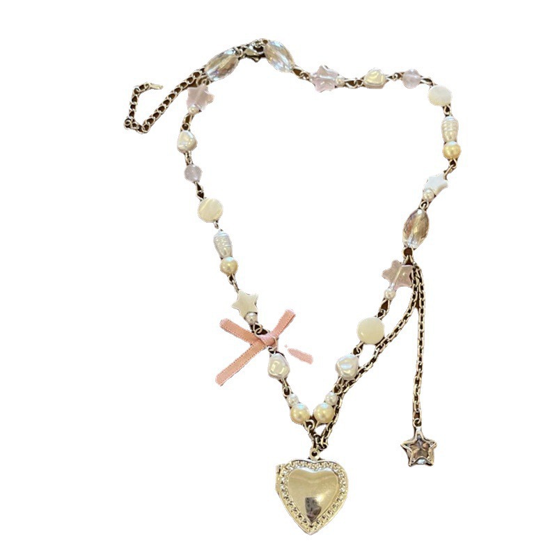 Bow Beaded Love Necklace XINGX Can Open Small Album