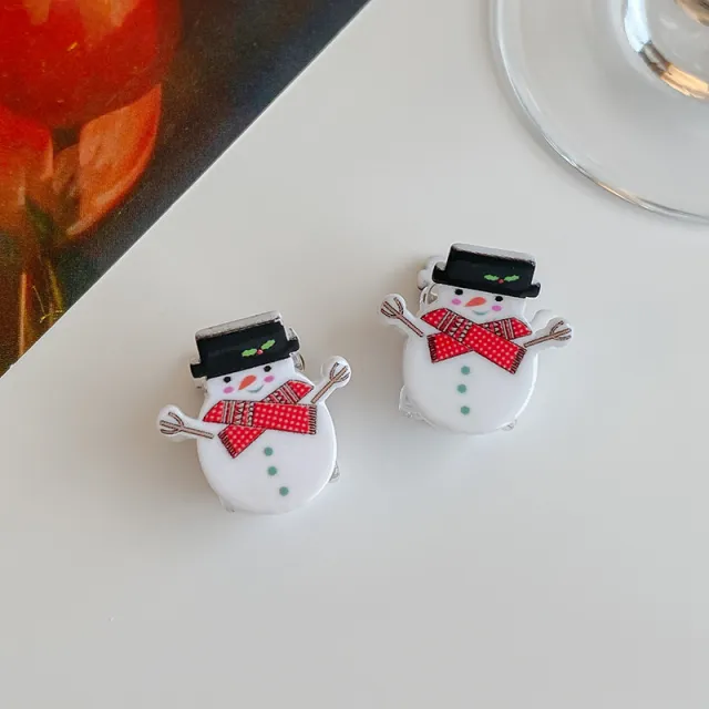 Christmas Elements Santa Claus Cartoon Hairpin Snowman - Shop at LoveMi
