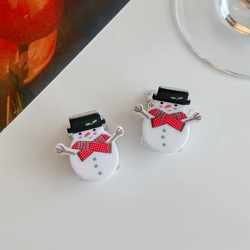 Christmas Elements Santa Claus Cartoon Hairpin - Snowman