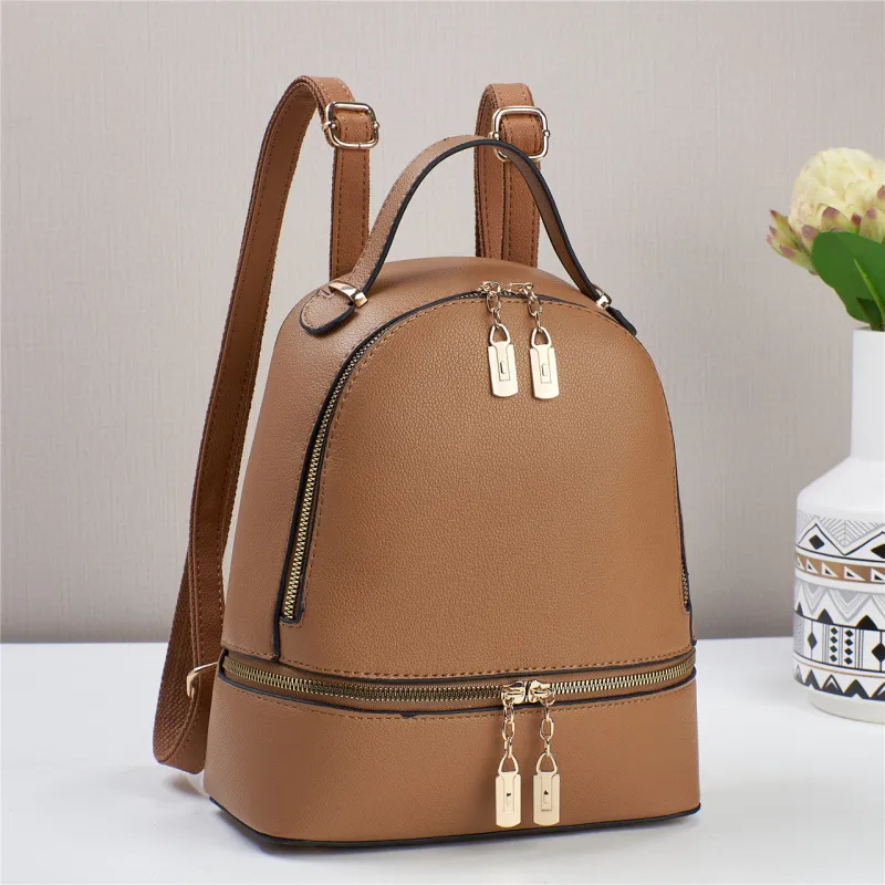 Soft Leather Large Capacity Travel Bag - Khaki