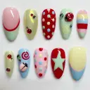 24-piece Almond-shaped Dopamine Ladybug French Polka-dot Nail Tipscute Sweet And Sparkling With Diamonds view 5