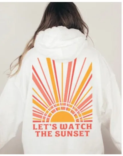 Women's Colorful Letters 3D Printed Casual Long Sleeve Loose Hooded Sweater White - Shop at LoveMi