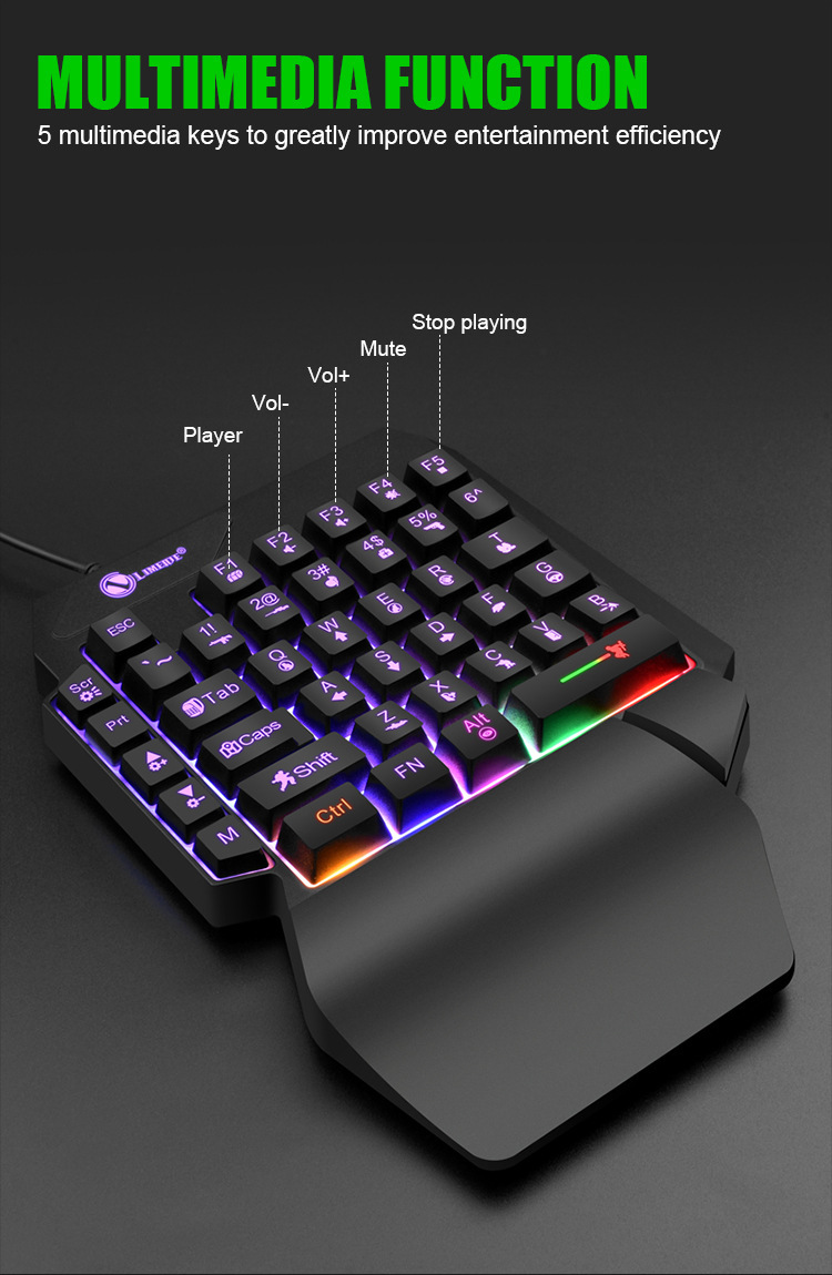 Title 7, Luminous Gaming Mechanical Keyboard Mouse Conve...