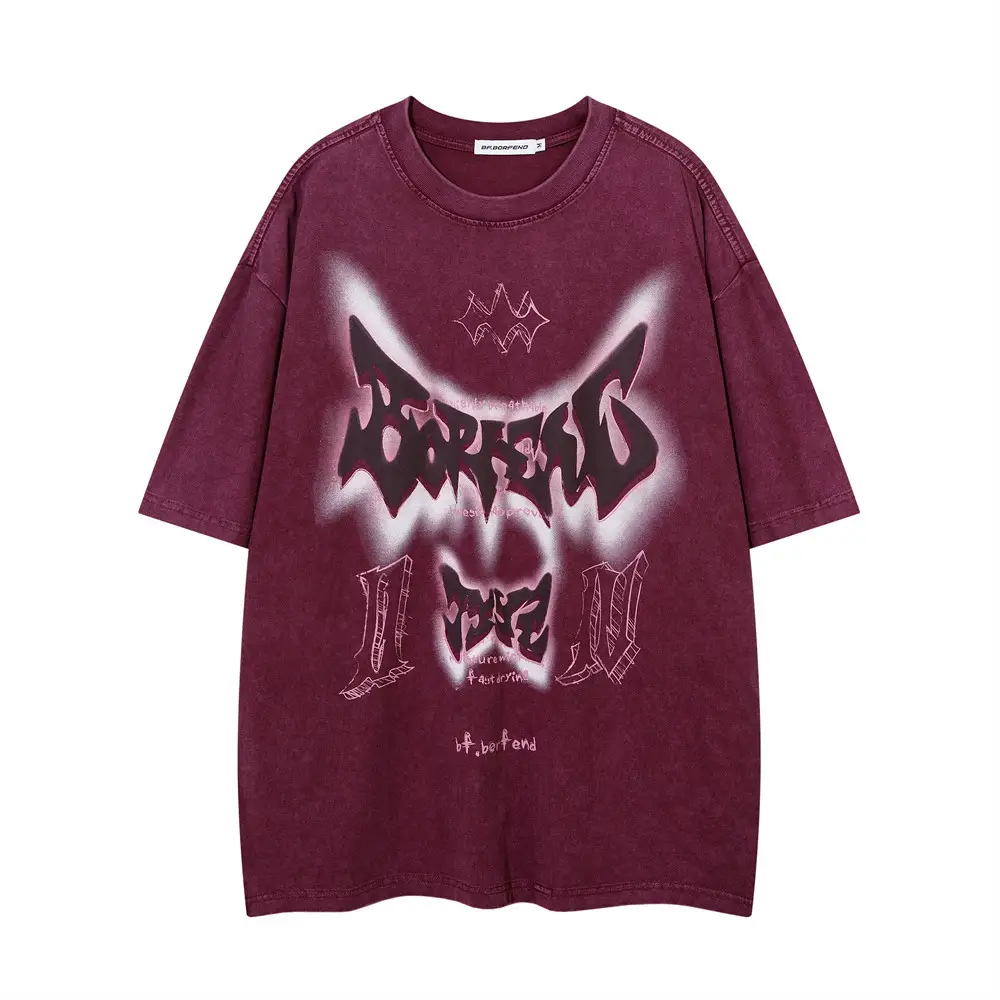 Fashion Brand High Street Letter Print Short-sleeve
