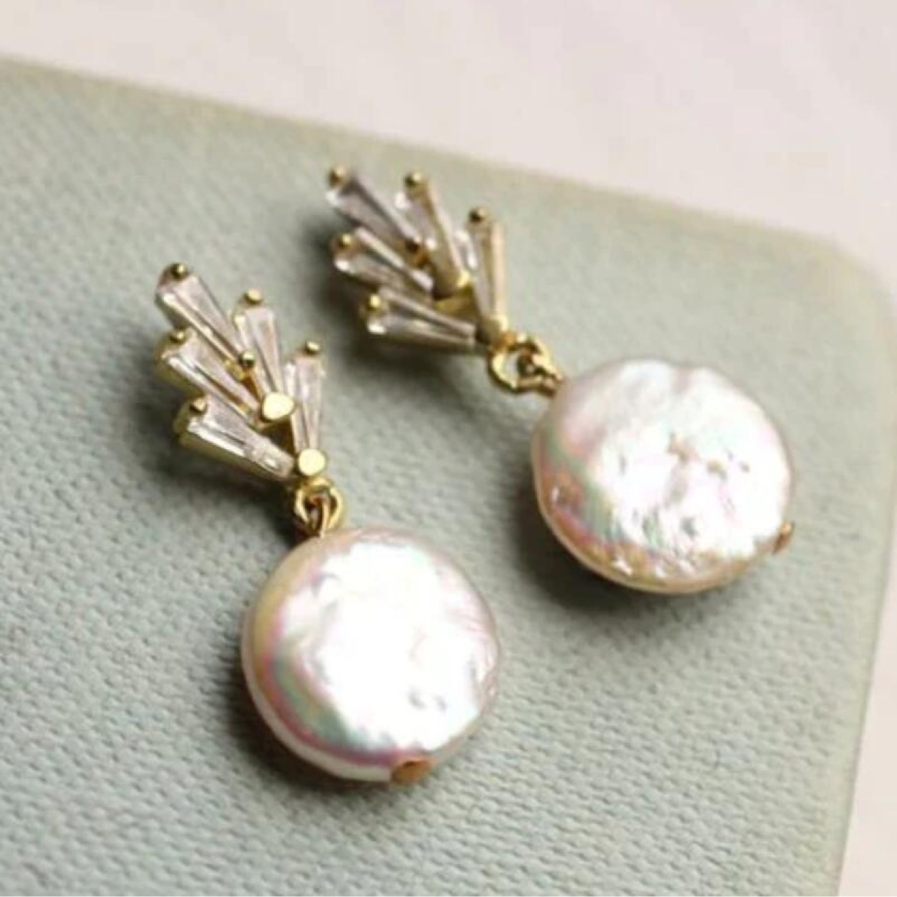 European And American Style Baroque Natural Fresh Water Pearl Earrings 925 Silver Needle