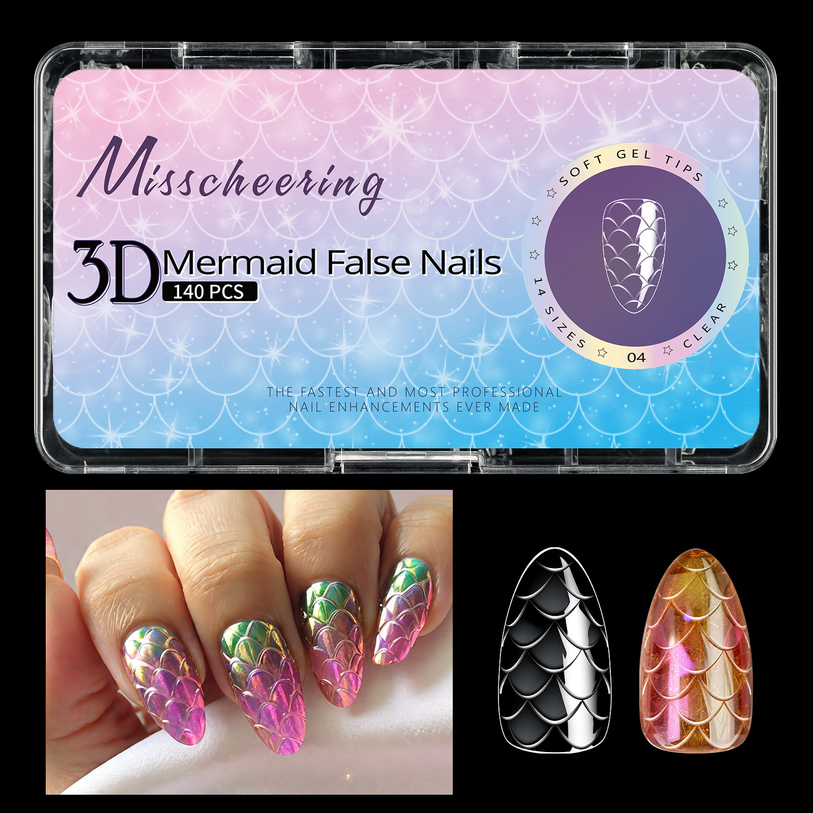 3D Scale Long Shaping Nail Tip