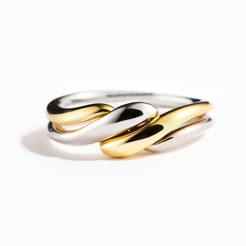 Womens Irregular Water Wave Pattern Open Ring Set Of Jewelry