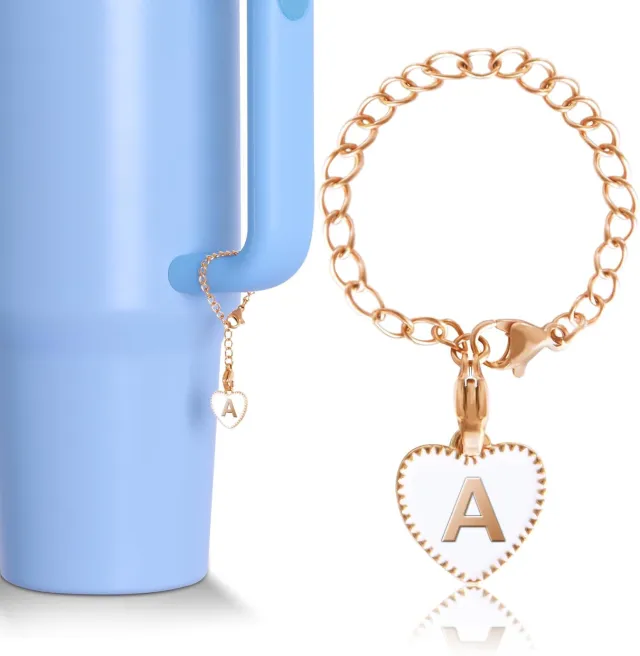 Love Alloy Oil Drop Letter Pendant Water Bottle Handle Decorative Accessories White Love Heart - Shop at LoveMi