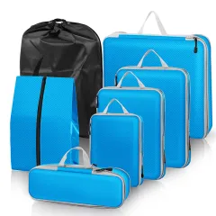 Compressed Storage Bag Suit Waterproof Hand Holding Foldable - Sky Blue - View 1