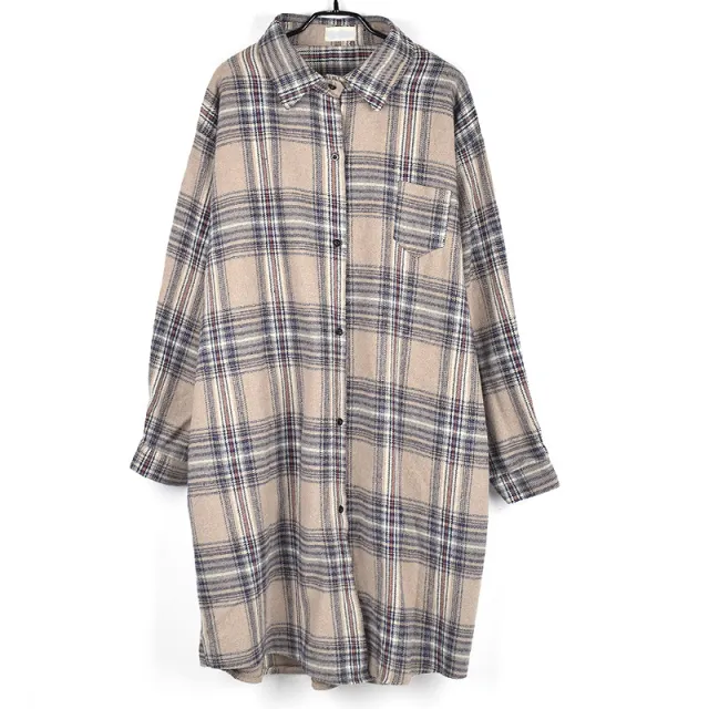 Fashion Striped Plus Size Shirt For Women Khaki - Shop at LoveMi