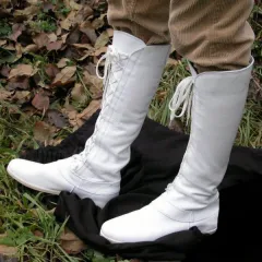 Height Increasing Insole Women's Strap Knight Boots - White - View 1