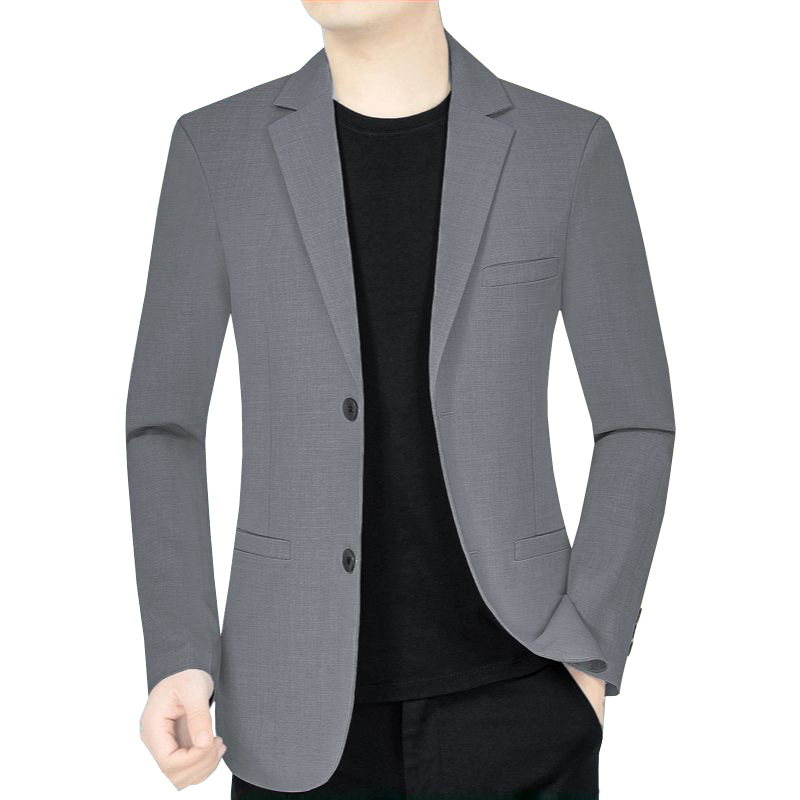 Men's Business-Casual Solid-Color Suit Jacket Coat