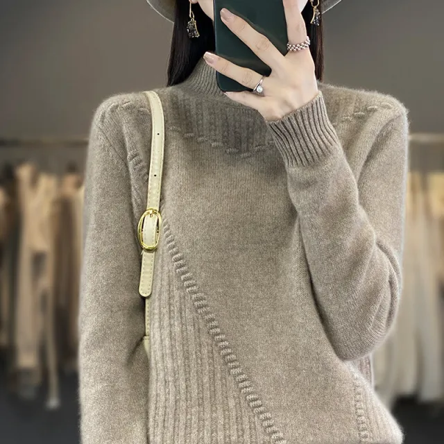 Women's Short All match Bottoming Casual Knitwear Camel - Shop at LoveMi